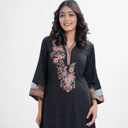 Black Georgette Straight Kameez